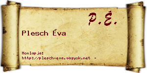 Plesch Éva névjegykártya